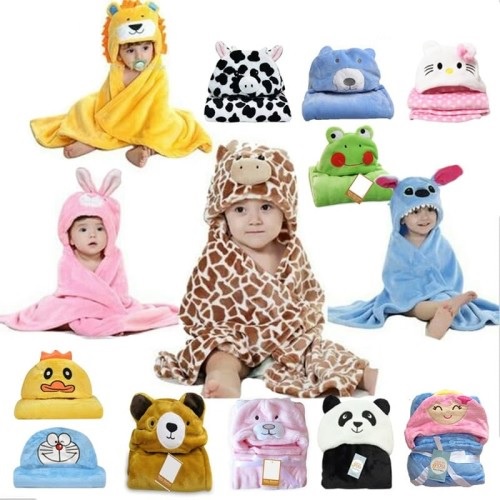 Selimut Bayi Topi Karakter Fleece Import