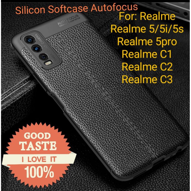 Realme 5 5i 5s 5Pro C1 C2 C3 Silicon Autofocus Leather Softcase Casing Cover TPU Kulit jeruk jelly