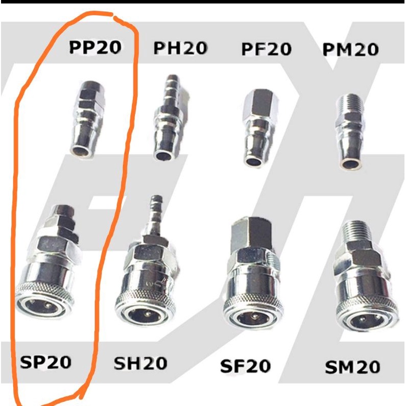 nepel selang set /coupler selang / sambungan selang set isi 2pc (PP20, dan SP20)