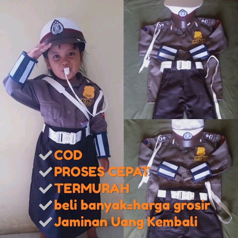 TERMURAH BAJU POLISI ANAK LAKI-LAKI ANAK PEREMPUAN BAJU POLANTAS ANAK LAKI-LAKI PEREMPUAN / SERAGAM 