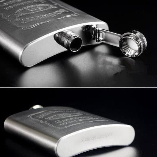 Botol Minum Stainless Steel Hip Flask 7 Oz - Silver