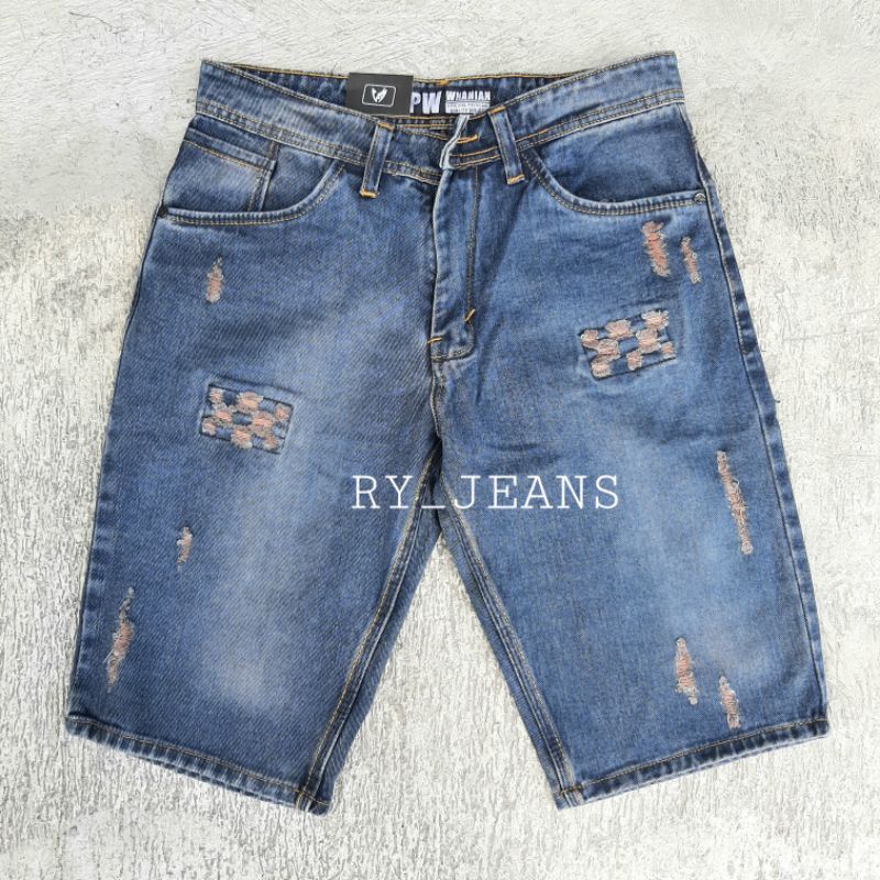 Celana jeans pendek pria jeans hitam street jeans cmjee