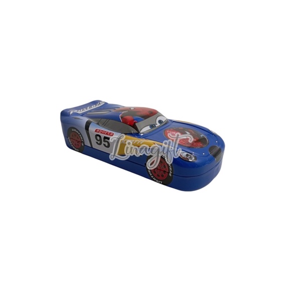 PENCIL CASE - TEMPAT PENSIL KALENG MOBIL BESAR 2 TINGKAT IRONMAN AVENGERS CAPTAIN AMERICA SPIDERMAN CARS SUPERMAN DORAEMON - PAKET ALAT TULIS SEKOLAH LENGKAP-Spiderman 01