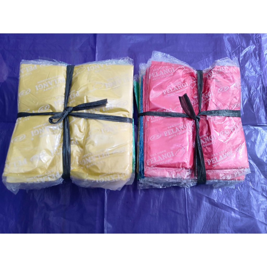 Kantong Plastik TAS KRESEK / KANTONG HDPE WARNA WARNI UK. Kecil 15 MERK PELANGI