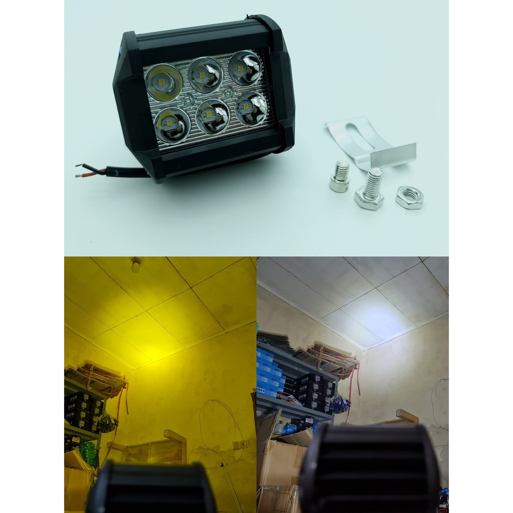 lampu tembak sorot led CWL 6 mata 18 watt 2 warna