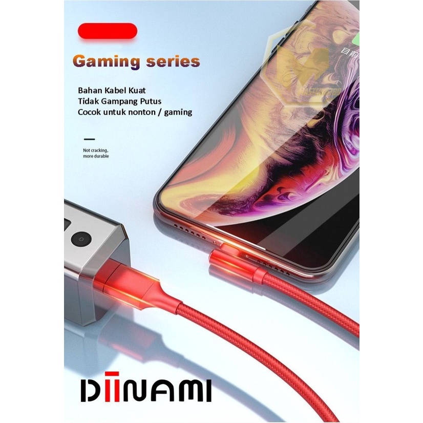 DIINAMI M18 kabel Cable Data GAMING fast Charging Kabel Data Micro , iphone , tipe c USB QC3.0 3 Amper bahan tebal MA2812