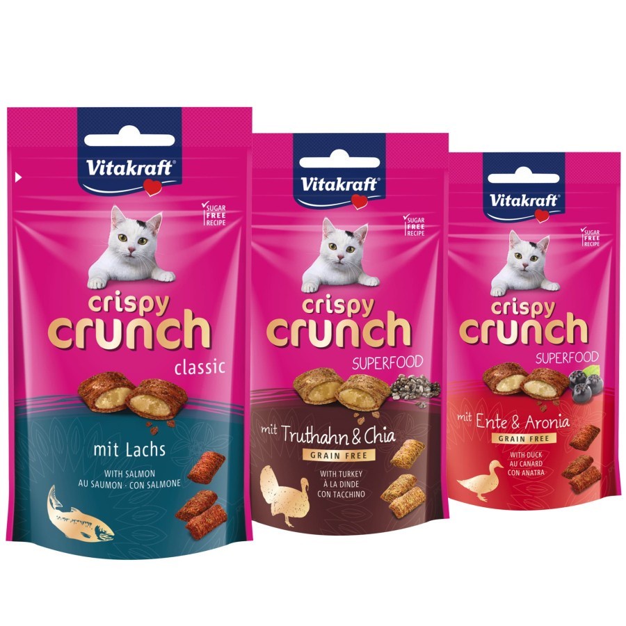 Vitakraft Crispy Crunch Salmon Cat Snack Makanan Kucing Cemilan Krispi