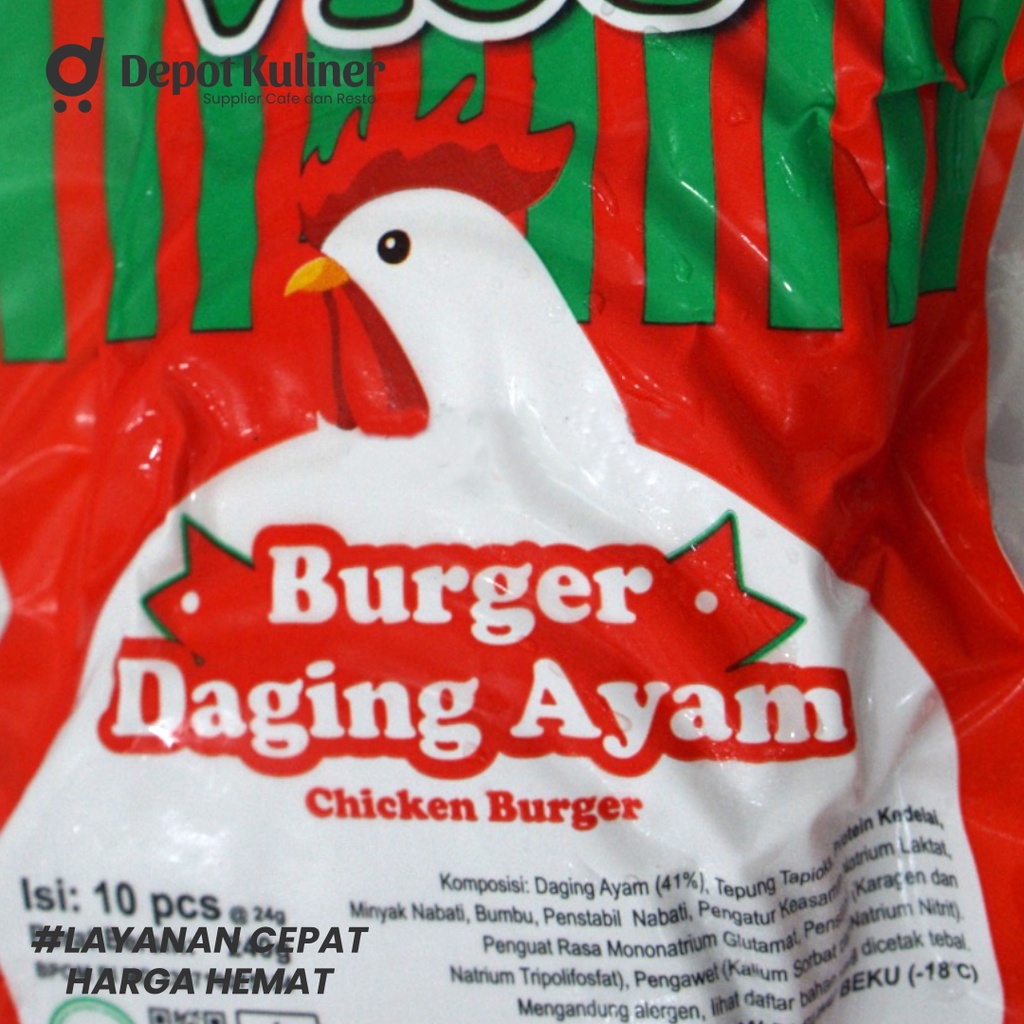 Vigo Daging Burger Sapi atau Ayam 230G Isi 10