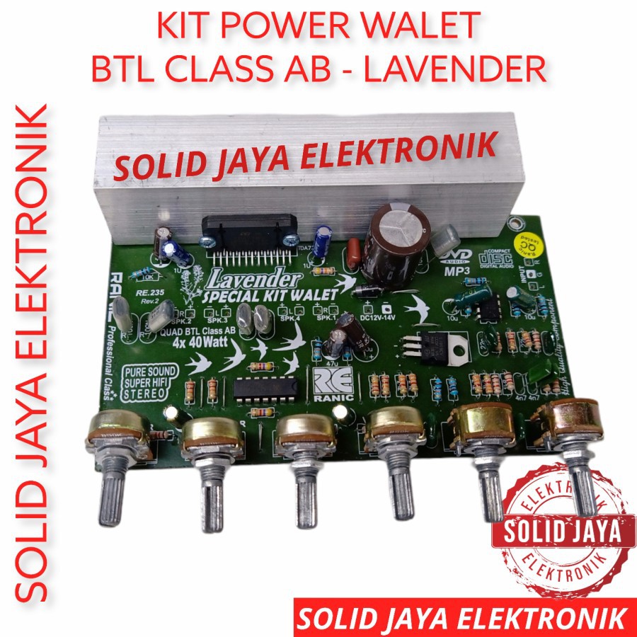 KIT POWER WALET BURUNG WALLET LAVENDER BTL CLASS AB 4x40W AMPLIFIER AMPLI RUMAH WALET RANIC 842