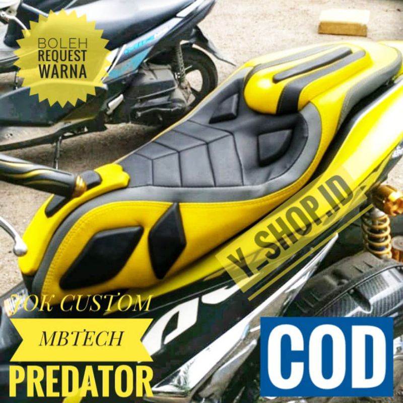 Sarung Cover Kulit Jok Motor Aerox 125 155 Modif Predator Model Terbaru