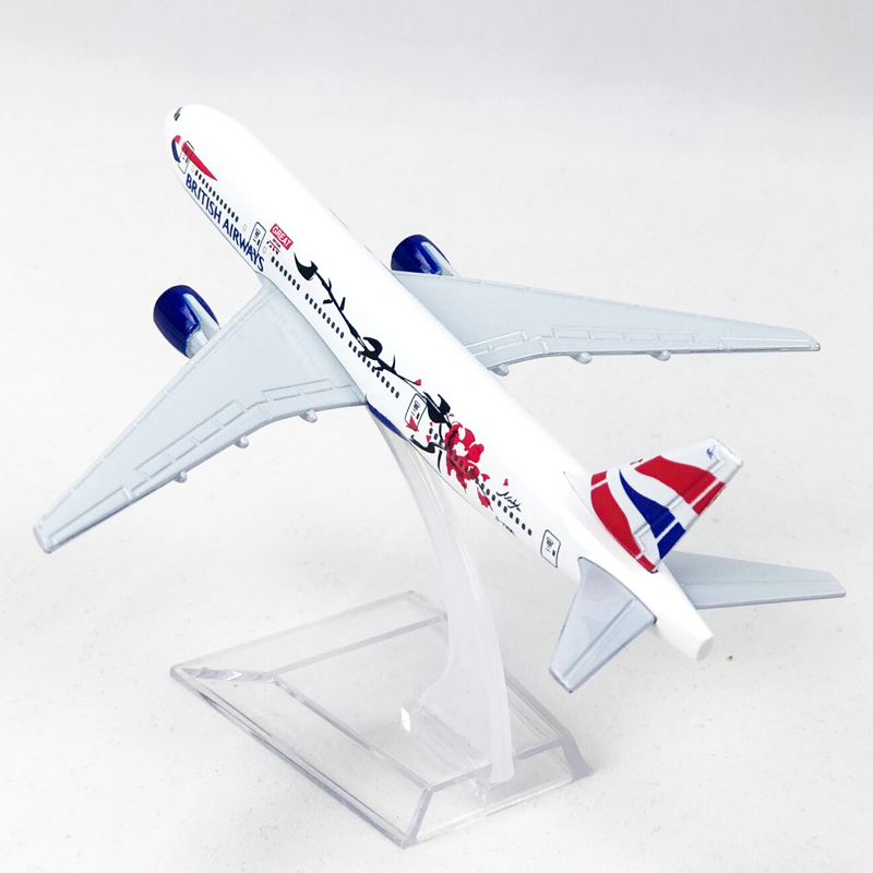 Mainan Model Pesawat Terbang Inggris Airways Plum Blossom Boeing 777 Diecast B777 Ukuran 16cm Dengan Landing Gear