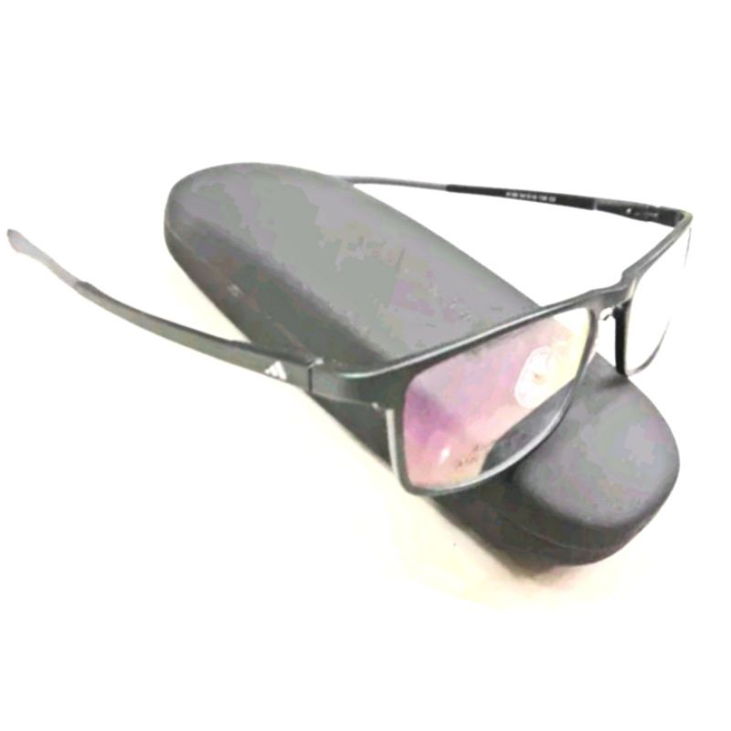 Kacamata Frame Minus Pria dan Wanita Titanium Carbon Adidas- C2 Smoke Gun Abu - Casual Simple Elegan