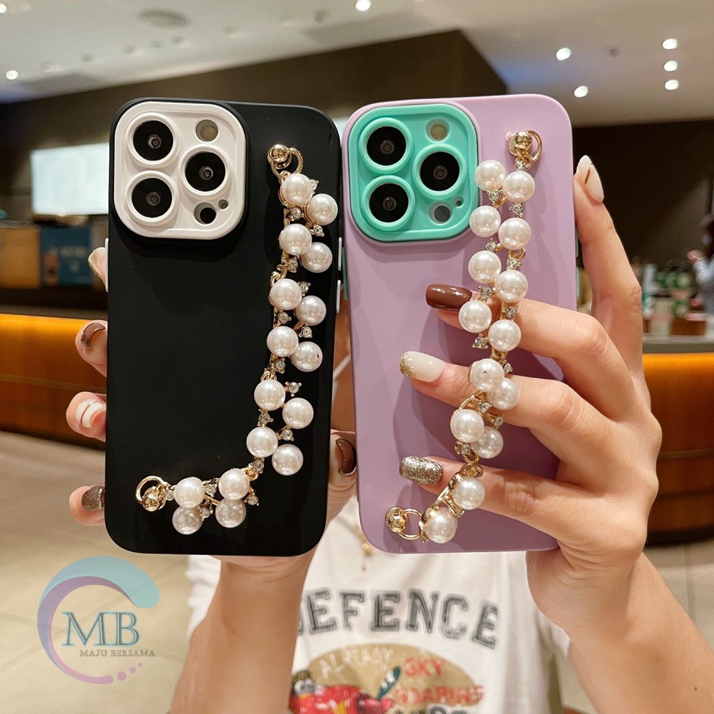 SOFTCASE NALLE RANTAI MUTIARA MACARON CANDY KOPER 2IN1 PROTECTION REALME 5 5I 5S C3 8 9 PRO MB3564