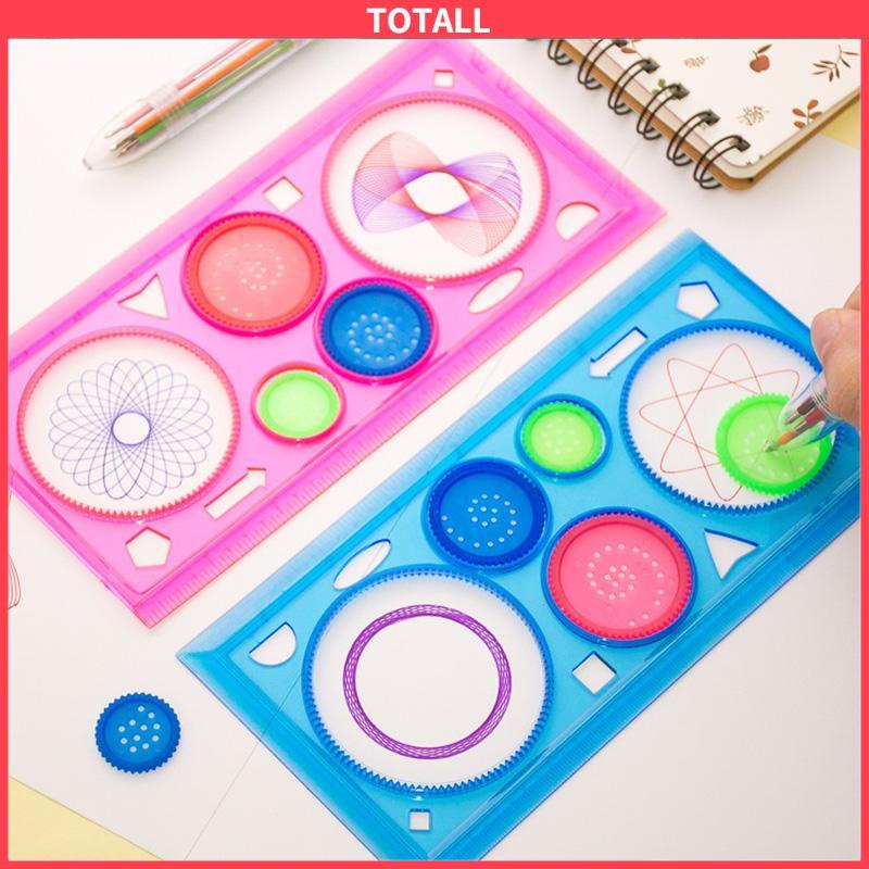 COD Penggaris Rotary Penggaris Bunga Pattern Spirograph-Totall