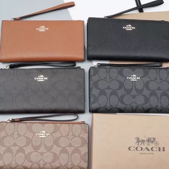 76580 73156 COACH  Long Wallet Women Full Leather Clutch Handphone Bag Card Case Purse