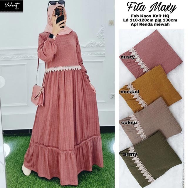 [TERBARU] Gamis Jumbo Melar Adem/Fita Maxy Dress/Grosir Gamis Murah Solo/Gamis Ibu Ibu Gaul/Baju Ibu