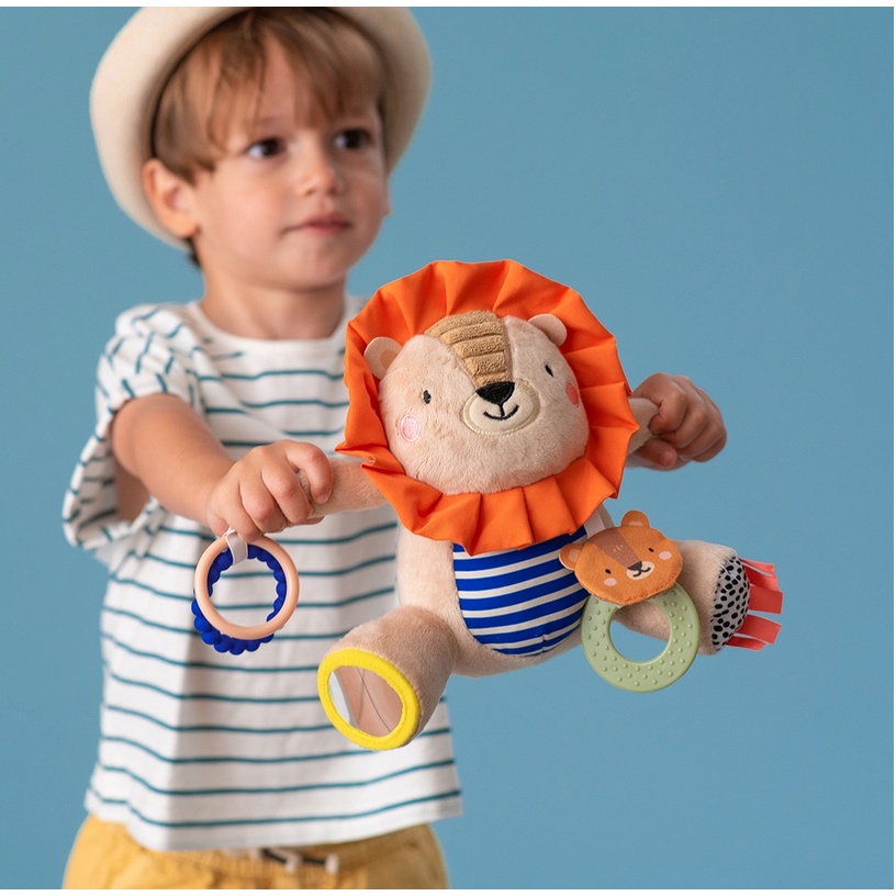 Taftoys Harry The Lion Activity Toy - Taf Toys Plush Toy Doll Texture Pattern Sound Soft Rattle Ring