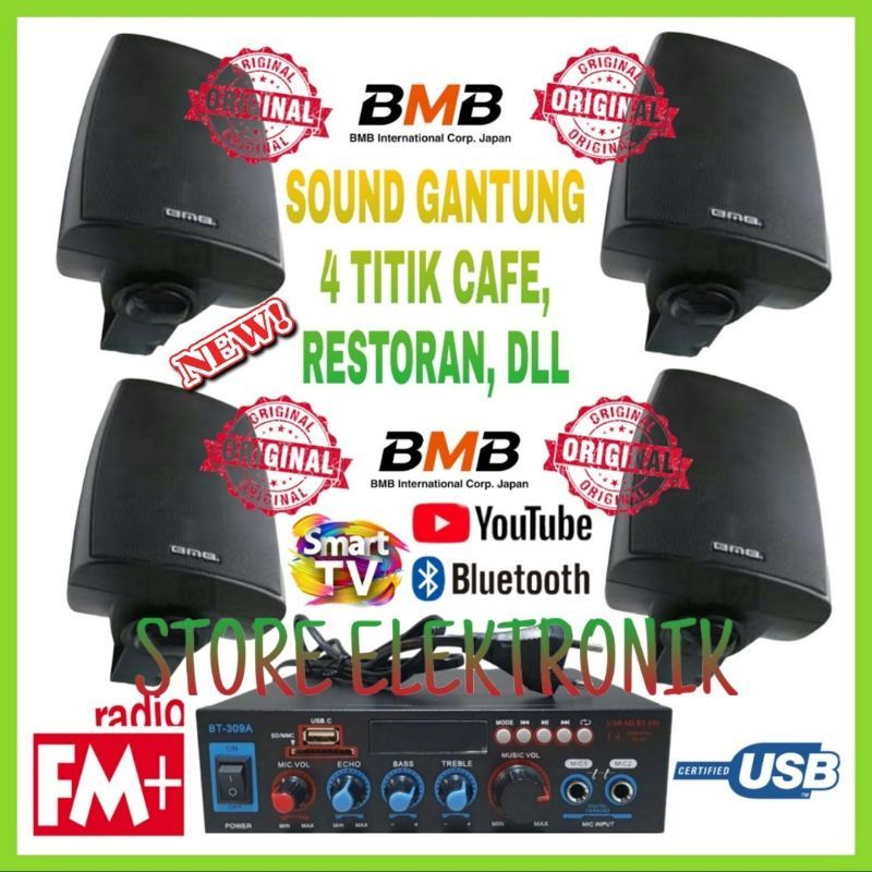 Paket Speaker 5 Inch Bmb Kg 511 Buat Di ruangan Cafe Dan restoran
