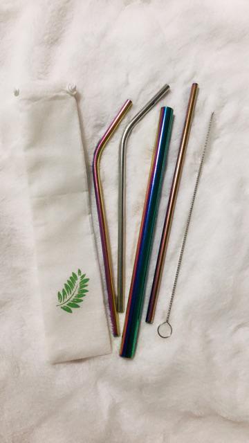 Stainless Straw / Sedotan Stainless (full Set Bubble Rainbow)