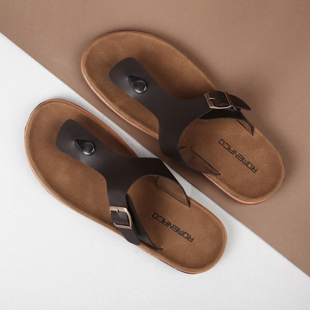 Sandal Kasual Pria Romenaco CSN01 Brown | Black Size 38 - 43