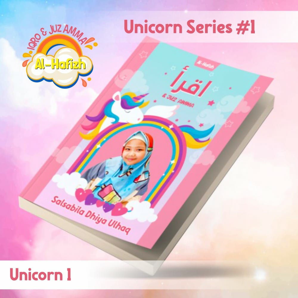 Buku Iqra Iqro Hard cover Anak Balita Terjemah Lengkap Gratis  Custom Nama Dan Foto-UNICORN 1