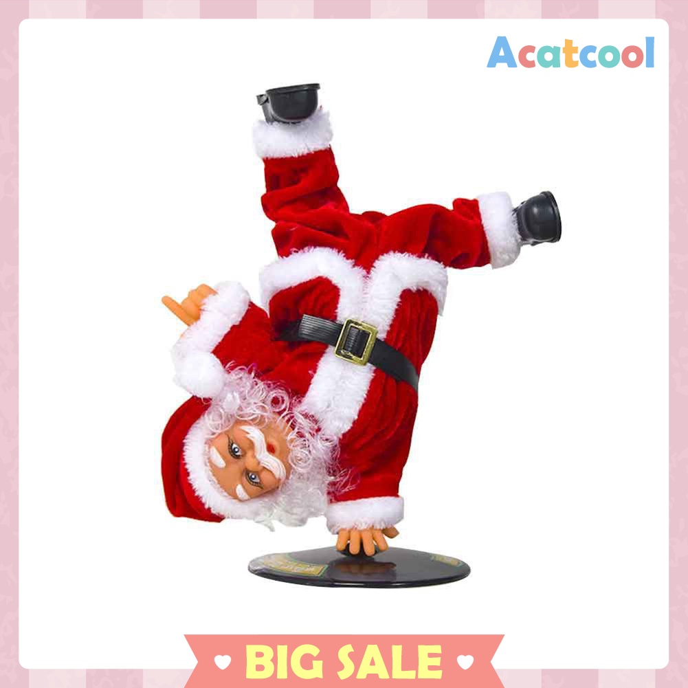 Christmas Music Rotating Inverted Dancing Santa Claus Doll Home Decoration