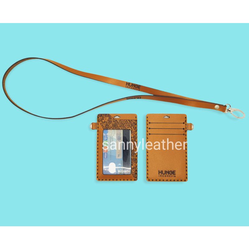 

Gantungan name tag card holder kulit asli custom