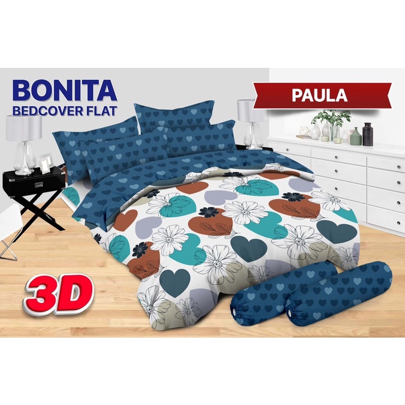 ( BISA COD )SPREI DAN BEDCOVER BONITA DISPERSE UK 180*200 CM ANTI LUNTUR