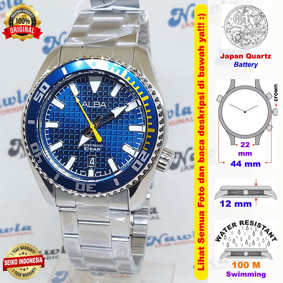 Alba Quartz AS9N97X1 Blue Dial - Jam Tangan Pria AS9N97