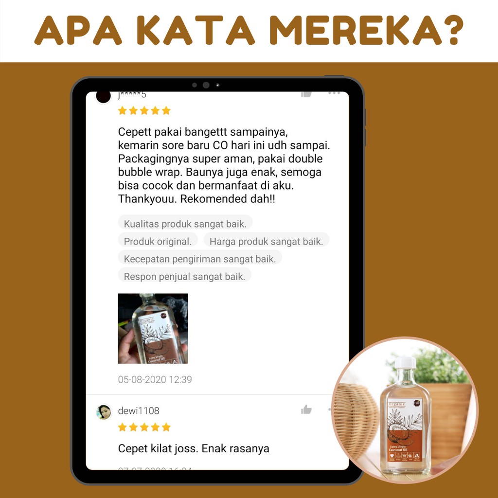 VCO Coconut Oil VCO Virgin Coconut Oil Minyak Kelapa Murni Asli Organik Minyak Kelapa VCO 100% Murni