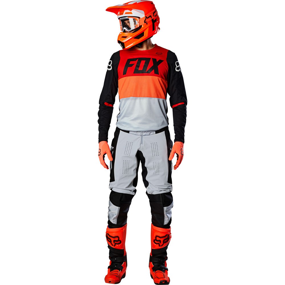 BAJU JERSEY FOX SET CUSTOM MOTOR CROSS TRAIL ADVENTURE MTB DOWNHILL 360 BANN LIGHT GREY
