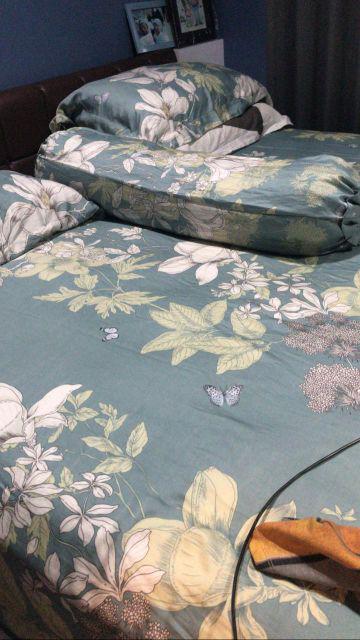 Sprei Tencel Organic Ori Bunga Putih Set Bedcover Uk 100x200 120x200 140x200 160x200 180x200