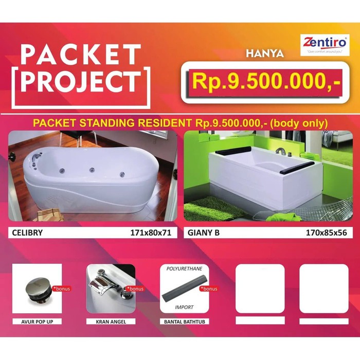 BATHTUB STANDING 9500 ZENTIRO PAKET CELIBRY GIANY B