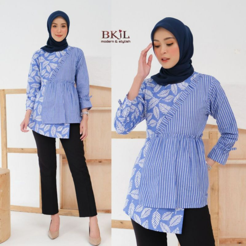 tey-17 Batik wanita ASJ SA HRB026 Kenongo Kemeja Tosca Pendek