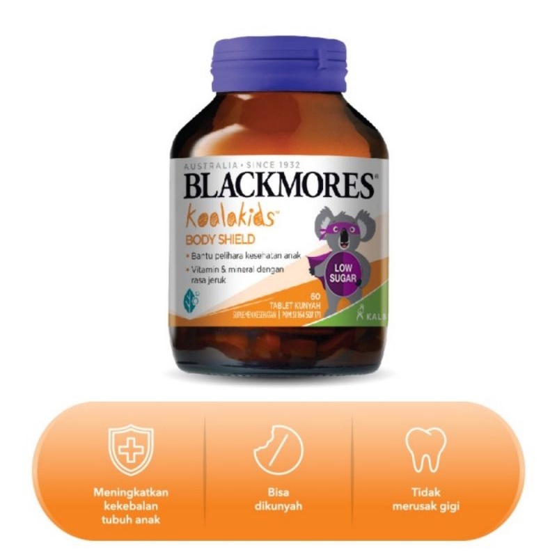 Blackmores Koala Kids Body Shield Isi 60 Tablet Kunyah/Multivitamin Anak