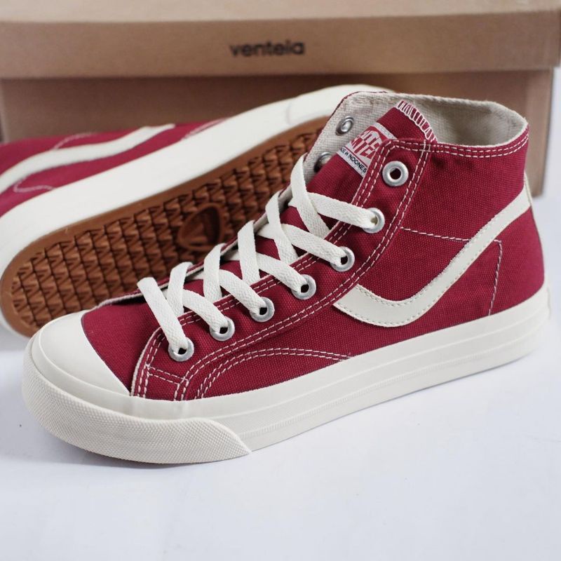 Sepatu ventela public high maroon original