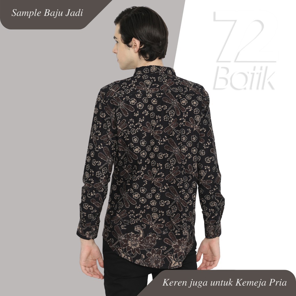 KAIN BATIK PREMIUM Bahan Katun Motif Capung Warna Hitam Black Item 724684 Cap 72 Jarik Jarit Samping Kebat Panjang Batik Katun Modern Premium Bahan Seragam Batik Pernikahan Kantor Keluarga Murah Kamen Jadi Batik Bali Lembaran