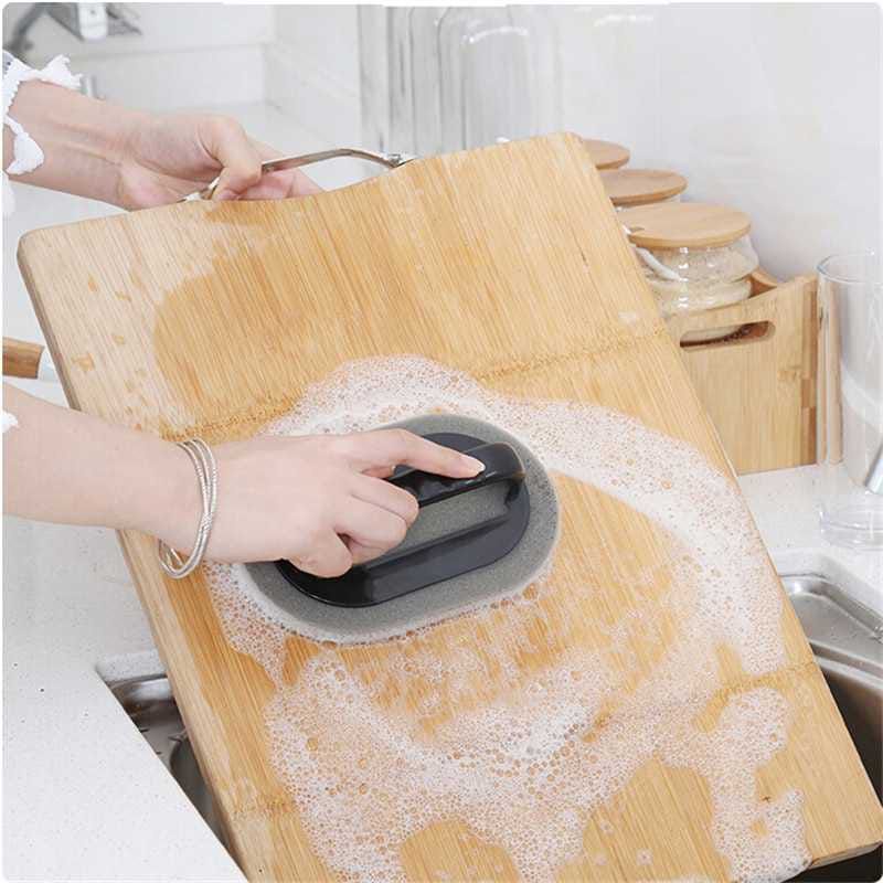 Busa cuci piring + gagang emery /Sikat Pembersih Karat Besi Alat Dapur Kamar Mandi Stainless Nano Melamine Magic Sponge JKT