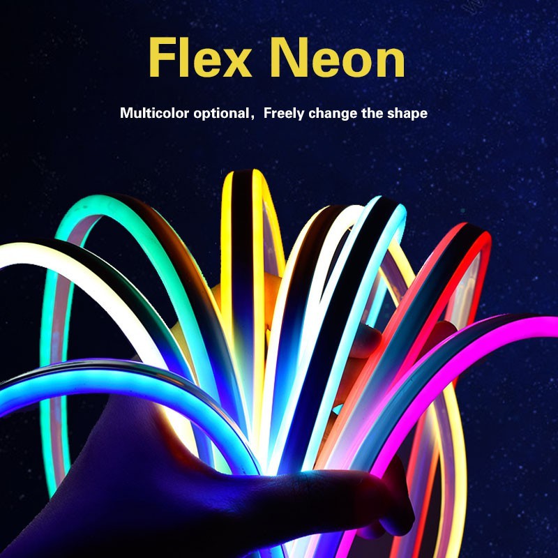 Paket Lengkap LED Lampu Neon Flex 6m 7m 8m 9m 10m LED Selang Flexible Sign Strip 220v WATERPROOF include Soket DIY Higt Qual Kamar Aestetic cewek cowok hias