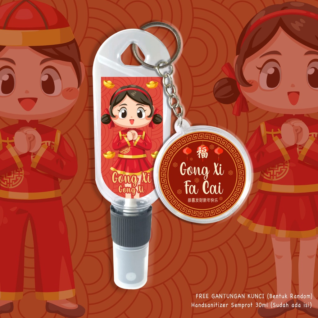 (FREE GANTUNGAN KUNCI) COUPLE HAND SANITIZER / IMLEK EDITION / SOUVENIR / TERIMA CUSTOM GAMBAR / INCLUDE ISI 30 ML