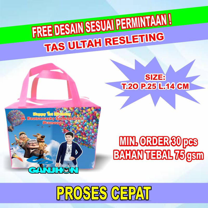 

Tas Ultah Tenteng Medium Model Custom untuk Tas Snack Ultah
