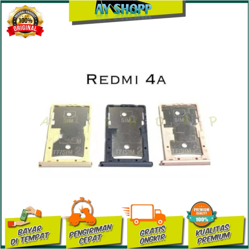 REDMI 4A ORIGINAL 1000% - Simtray Sim Tray Sim Lock Slot Sim Card Tempat Kartu Xiaomi Redmi 4A - Red