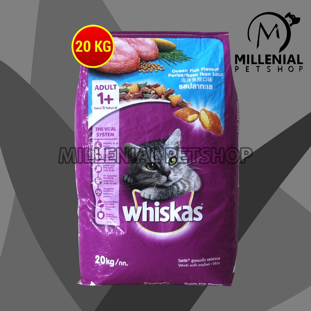 Makanan Kucing Dewasa Murah Cat Food Whiskas 20Kg Tuna Ocean Fish