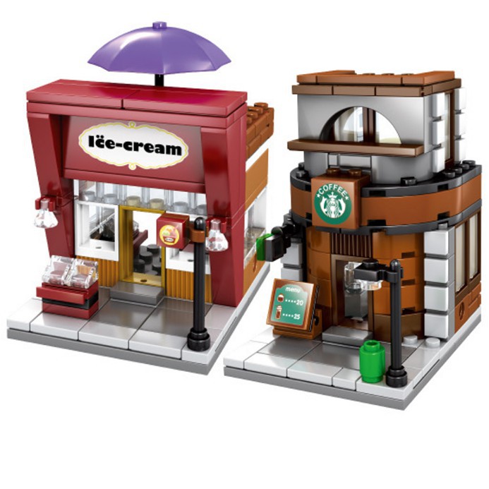 HDY Mainan  Anak Kota Mini Puzzle LEGO Blok Bangunan Untuk 