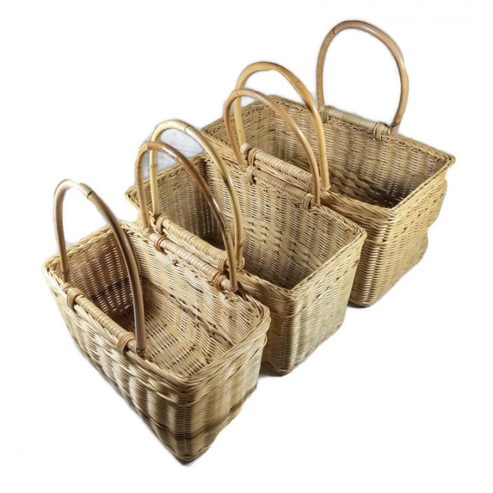 Kerajinan Tangan Rotan - Keranjang Tenteng Kotak Kecil 34x15x29cm