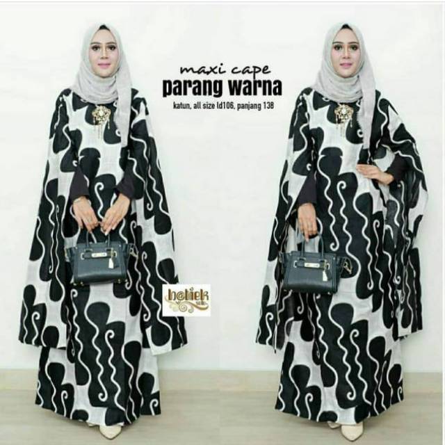 Gamis batik solo 3negri, parang cape Gamis Batik Baju Pesta ethnic elegant moderen modis tren