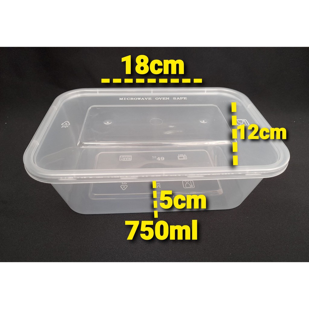 Thinwall box - Box makan plastik 750ml