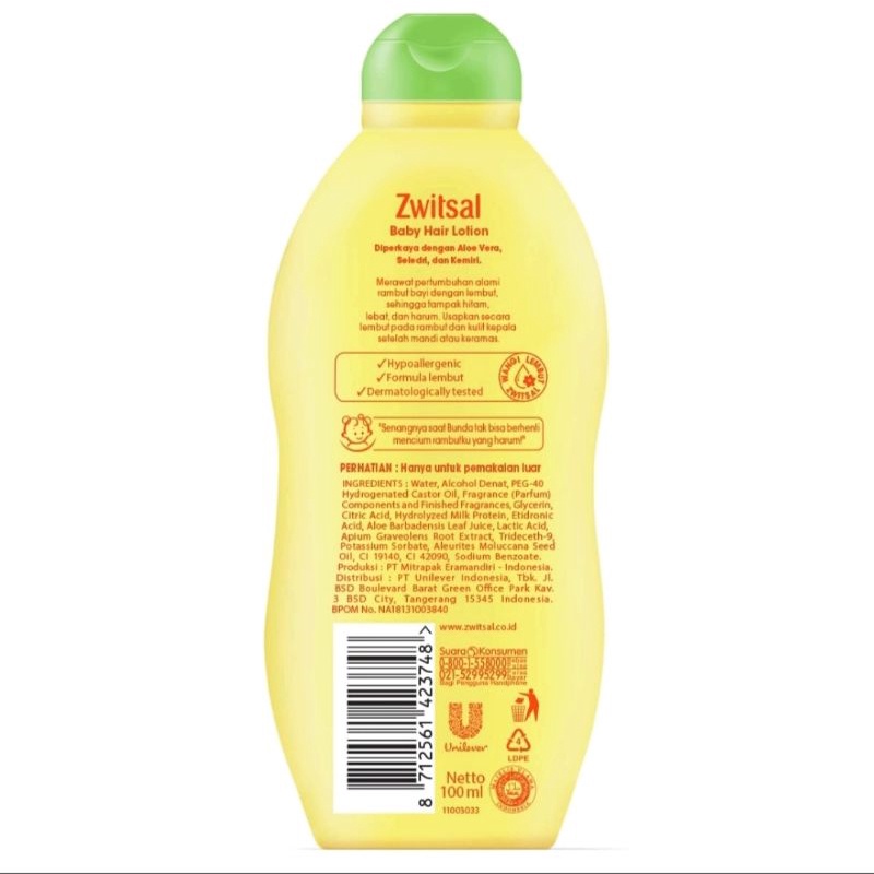 PROMO!!! Zwitsal Natural Hair Lotion Aloe Vera kemiri seledri 100ml