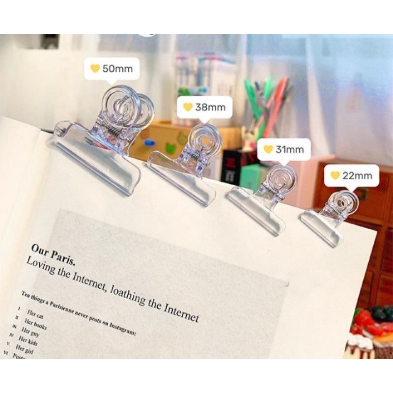 

Q441 - Binder Clip Transparent /Bill Clip Stationery Office / Clip