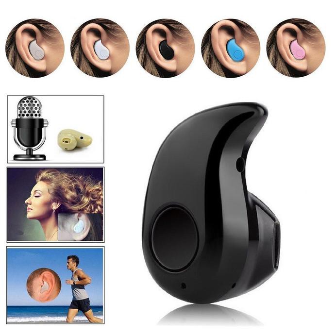 Micro Sport Stereo Bluetooth Wireless Earphone Headset Android Iphone - Hitam